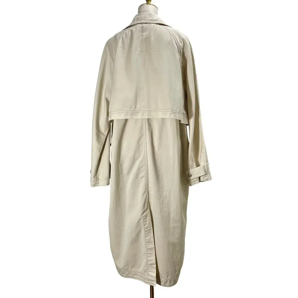 Free People We The Free Perry Military Coat Khaki Trench Jacket Women's Large - Picture 4 of 16